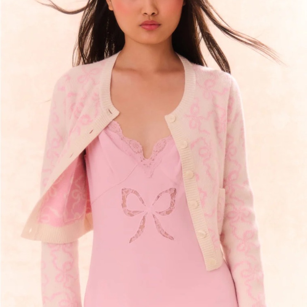 Veronika Bow Print Cardigan